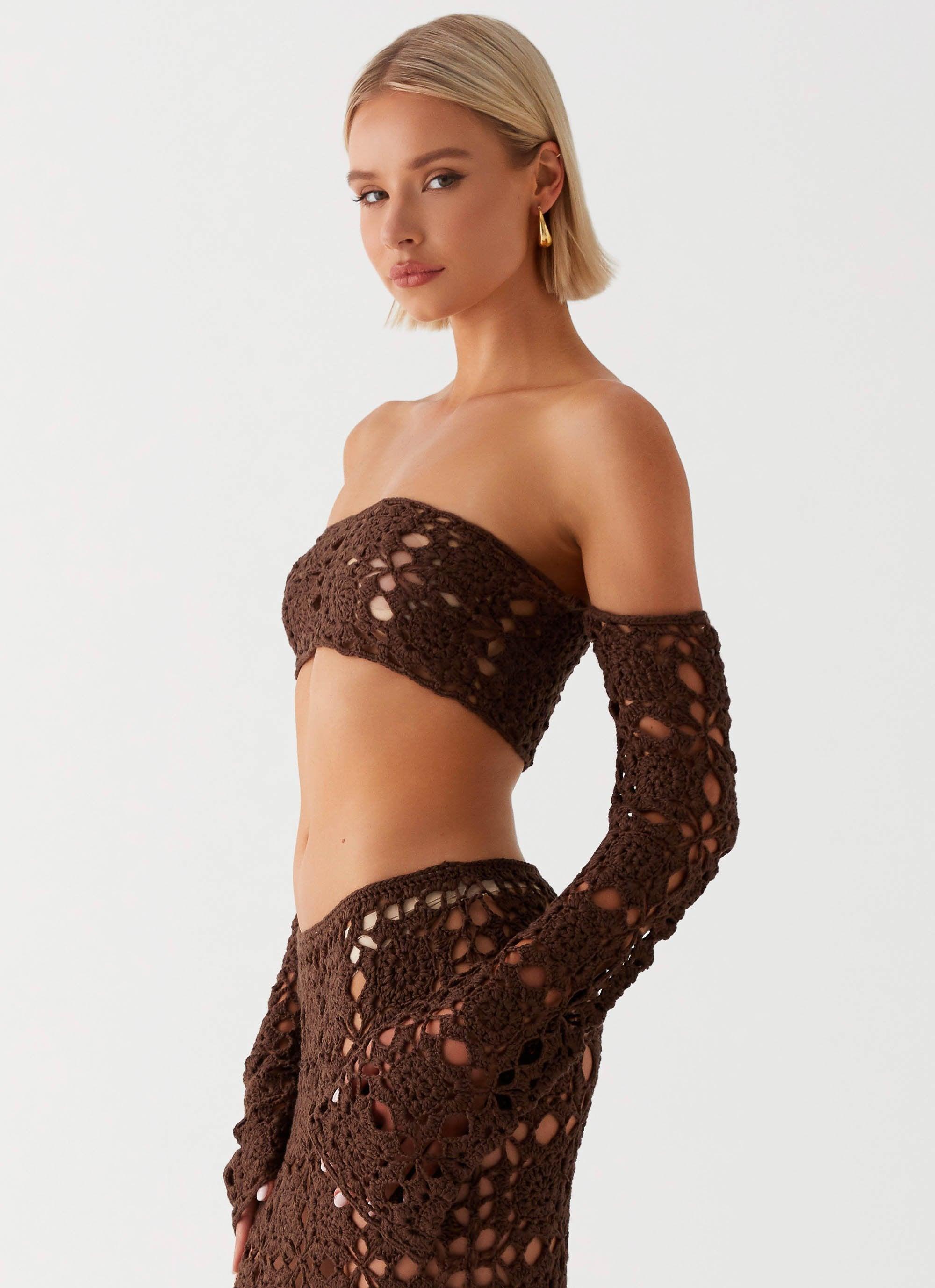 Sorrentino Crochet Maxi Skirt - Chocolate Product Image