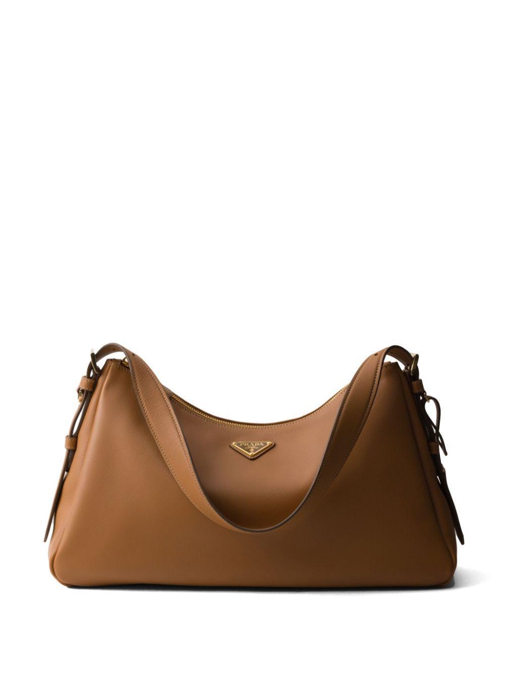 PRADA Large Triangle-logo Shoulder Bag In Brown product image