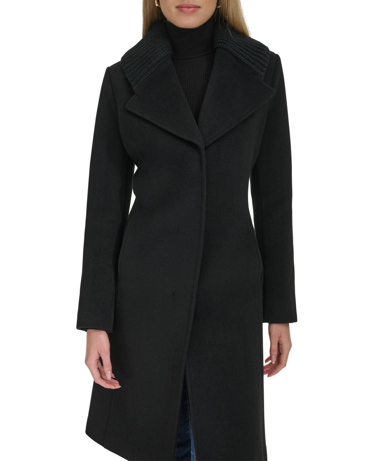 Cole Haan Womens Shawl Collar Wool-Blend Coat Product Image