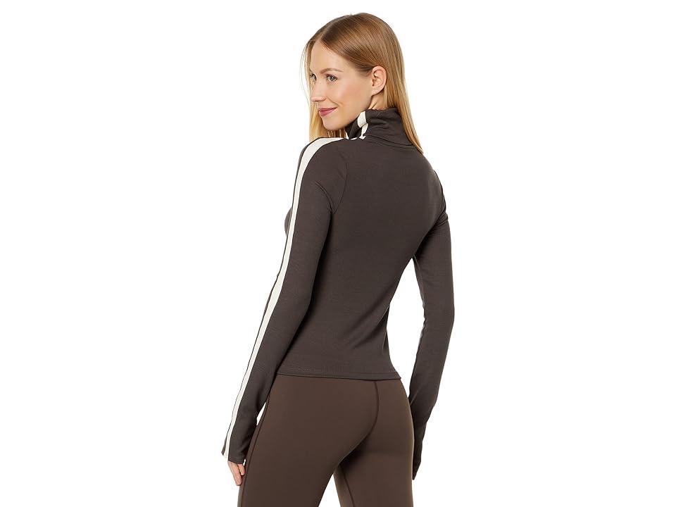 Splits59 Jackson Rib Turtleneck (Dark Chocolate/Creme) Women's Clothing Product Image