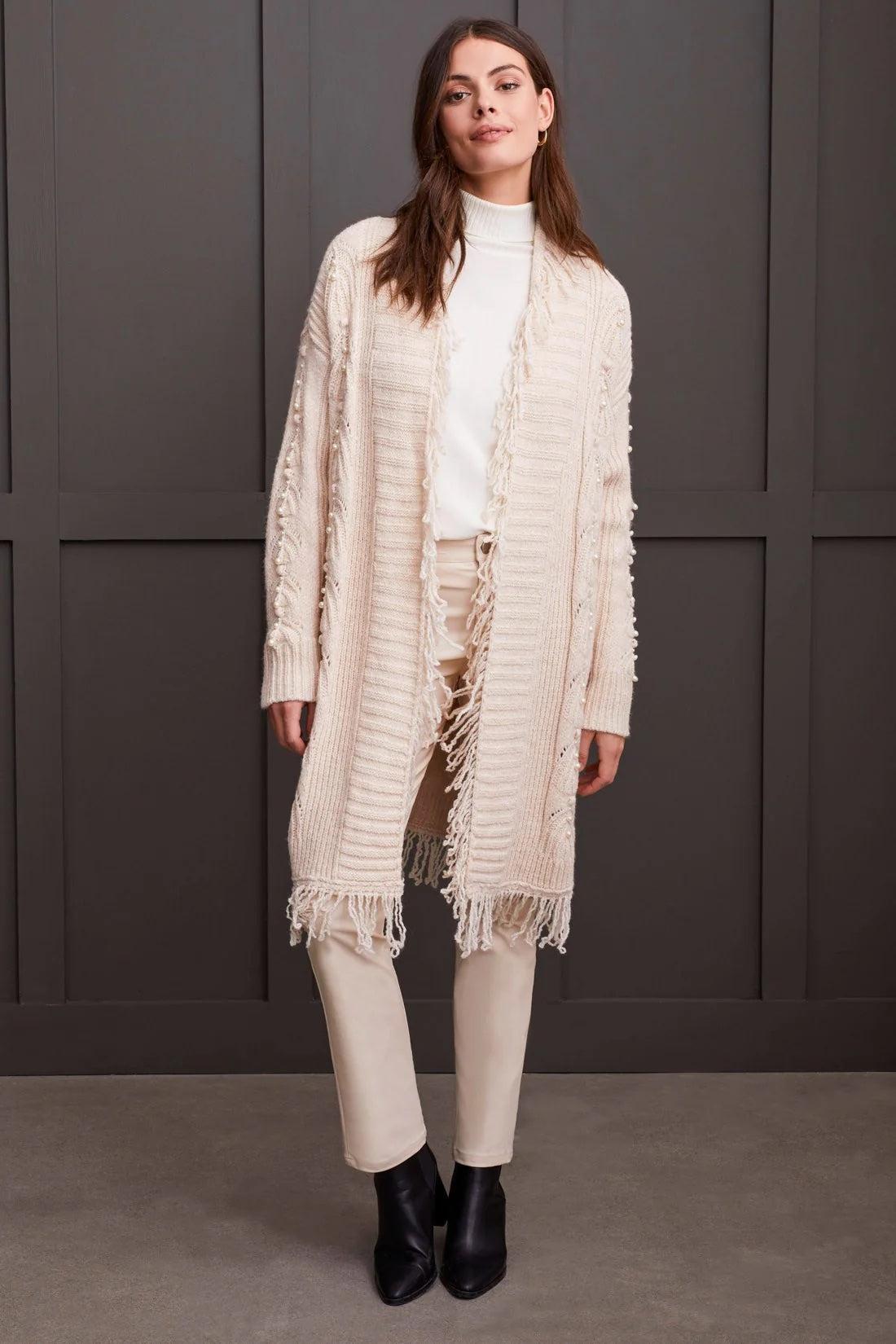 Fringed Sweater Cardigan Product Image