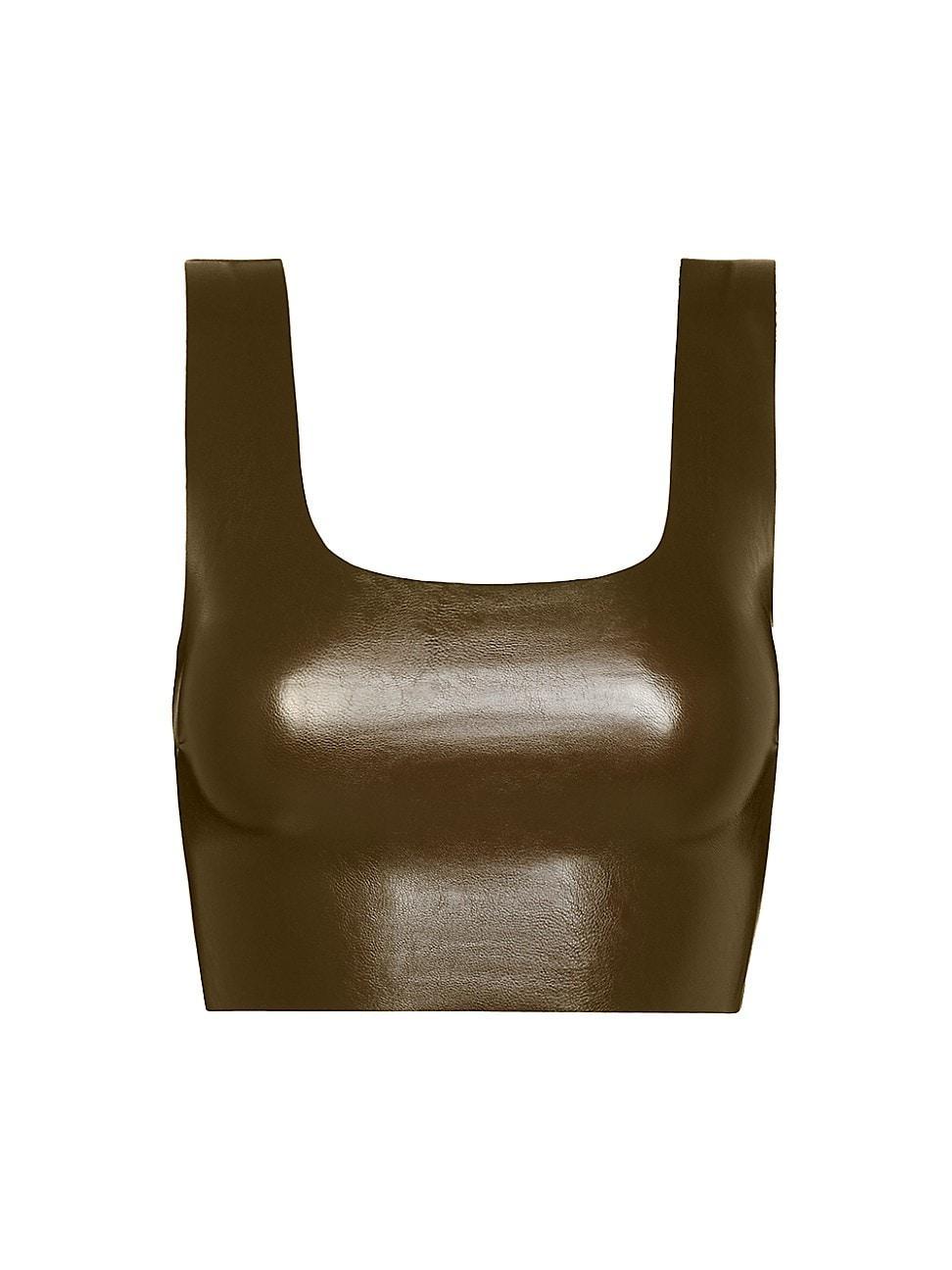 Womens Faux Leather Crop Top Product Image