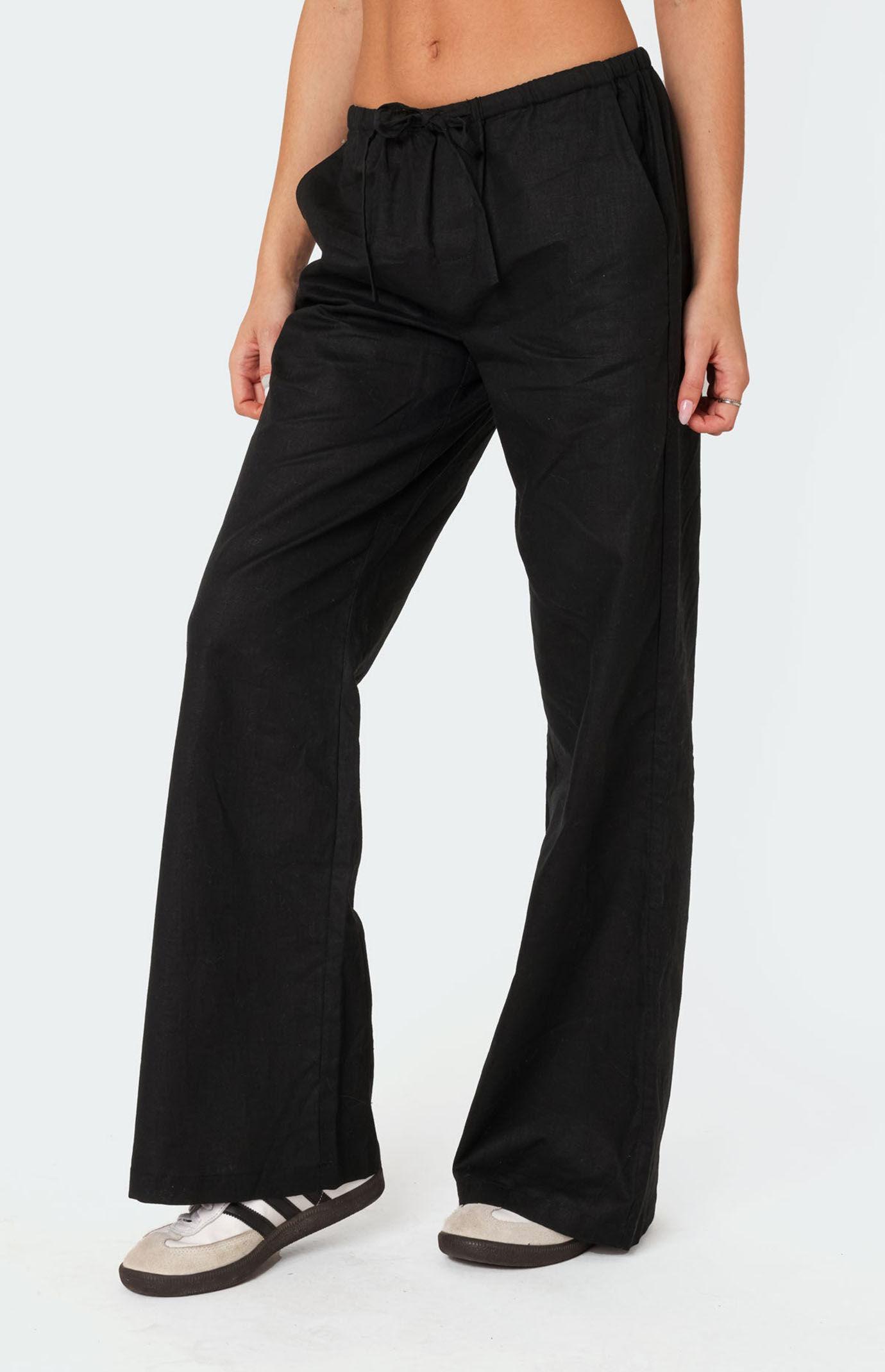 Edikted Women's Maison Straight Leg Linen Pants Product Image