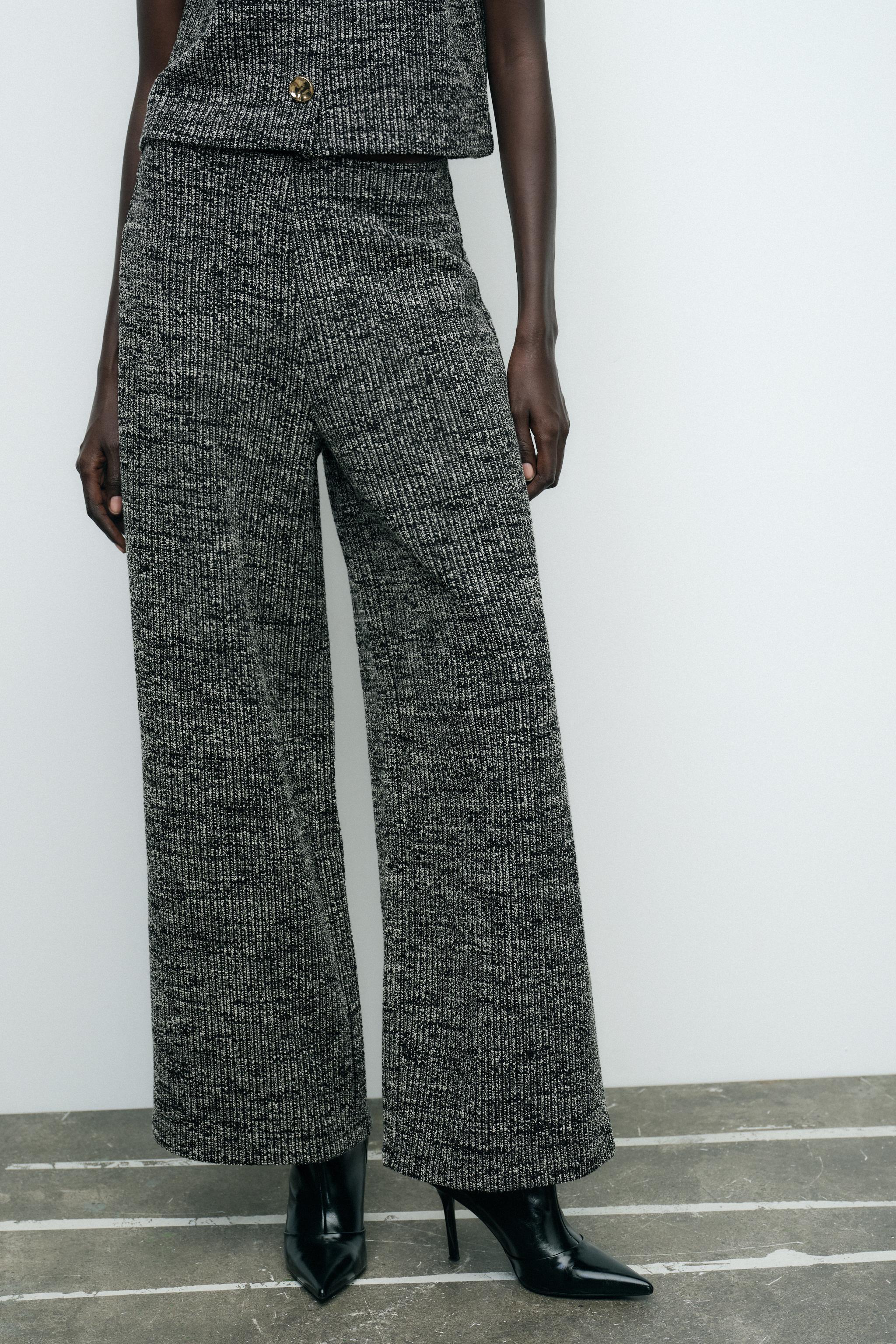 TEXTURED WIDE LEG PANTS Product Image