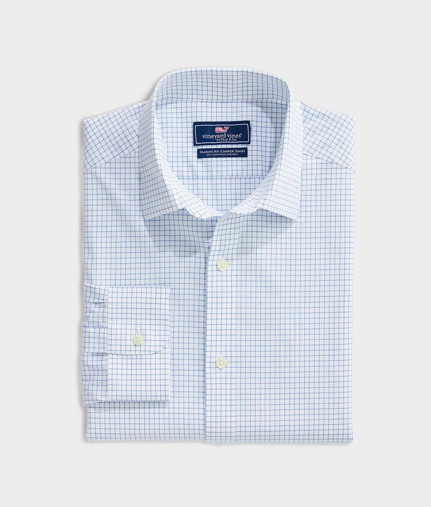 Stretch Poplin Check Spread Collar Shirt Product Image