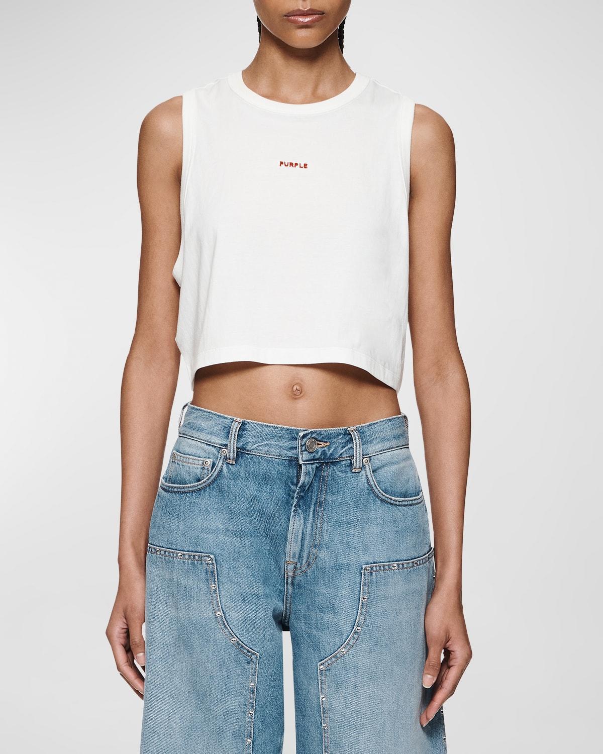 Womens Cotton Jersey Crop Muscle Tee Product Image