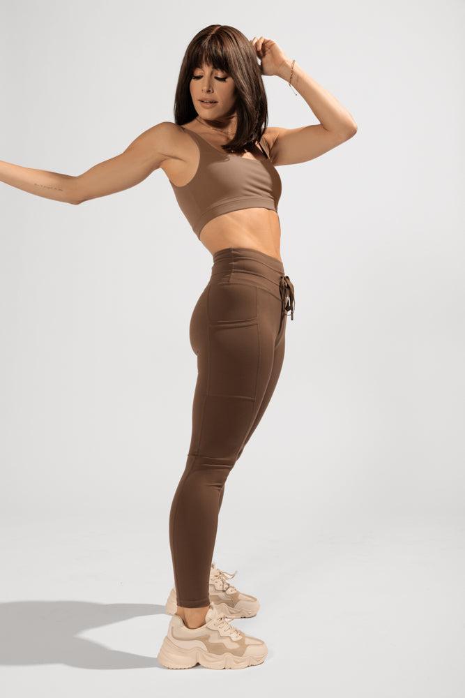 Cargo Leggings with Pockets (Soft Touch) - Mochaccino Product Image