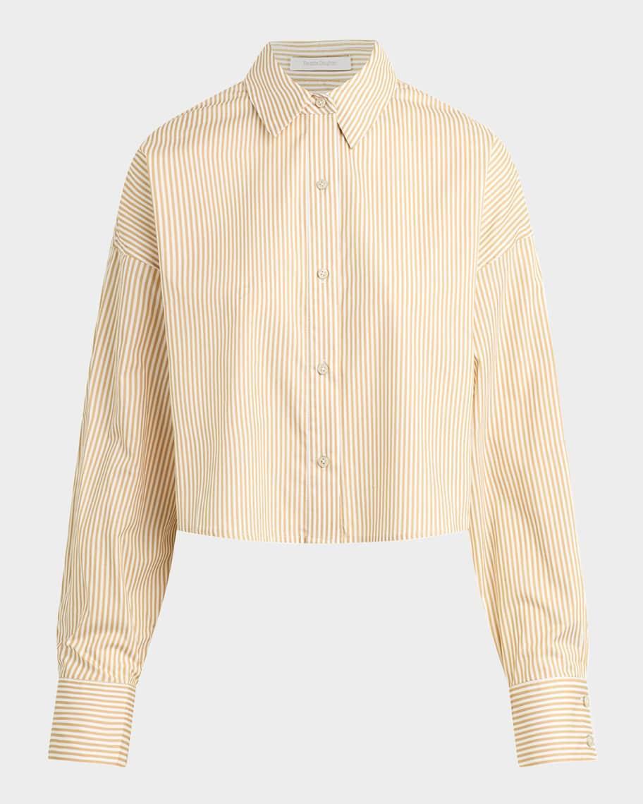 Striped Cropped Ex-Boyfriend Shirt Product Image