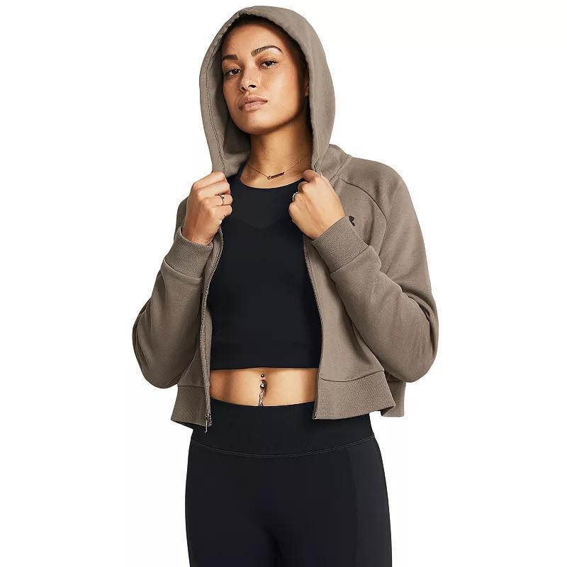 Womens Under Armour Rival Fleece Crop Full-Zip Hoodie Product Image