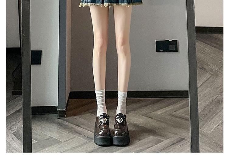 High Waist Washed Frayed Pleated Mini A-Line Denim Skirt Product Image