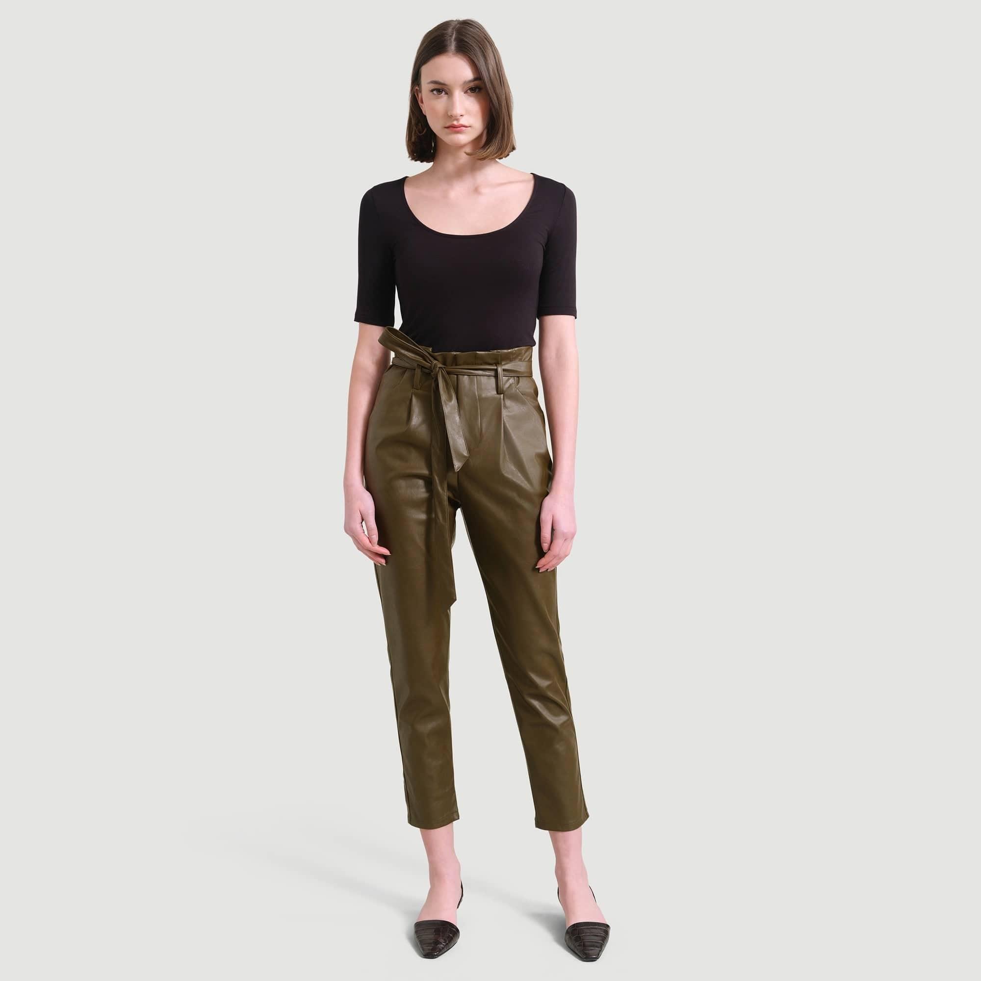 Bethany Paperbag Vegan Leather Trousers Product Image