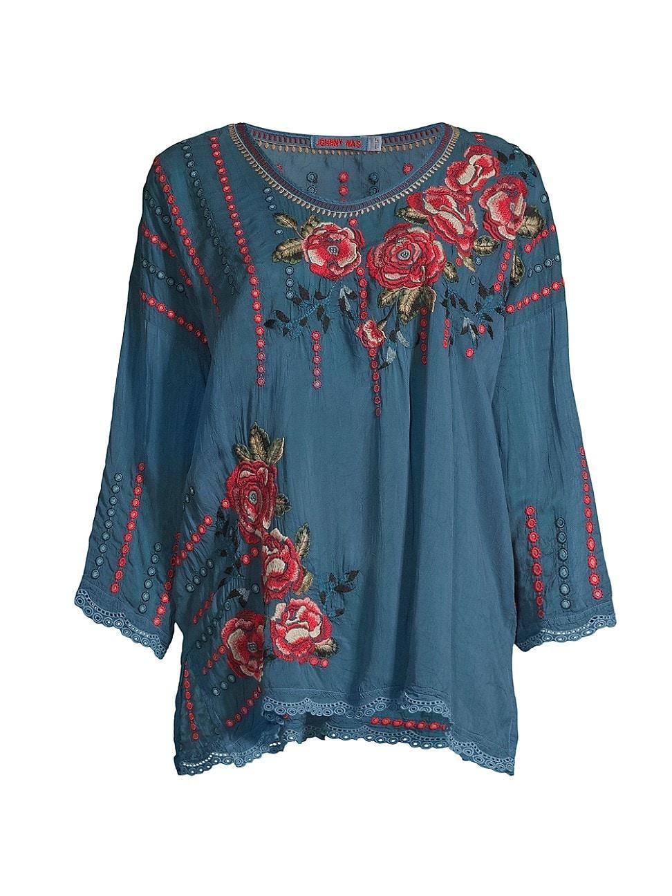 Womens Giovanna Floral Embroidered Blouse Product Image