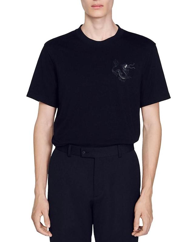 Sandro Short Sleeve Crewneck Dragon Tee Product Image