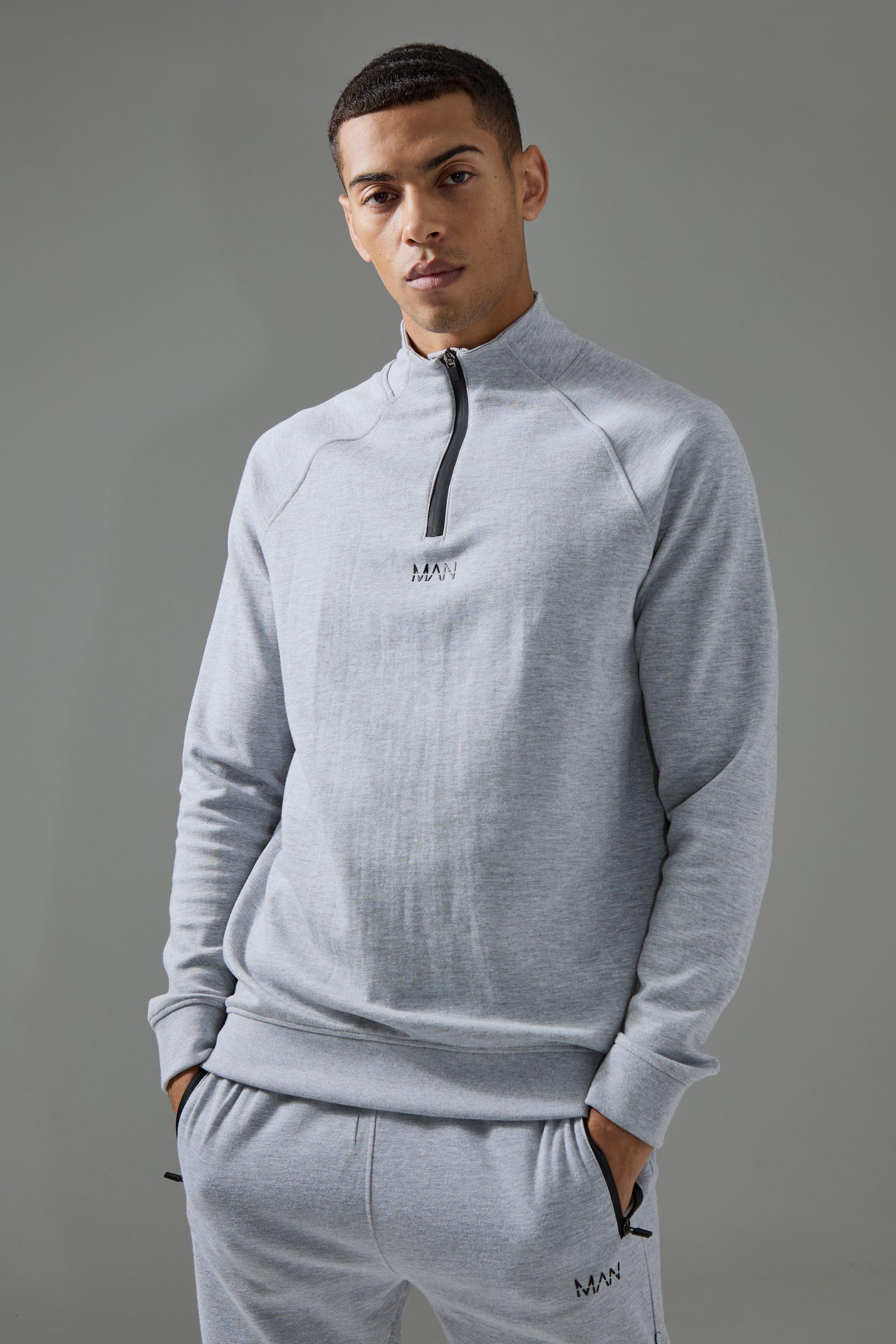 Man Active Pro Fleece Reg Fit 1/4 Zip | boohooMAN USA Product Image