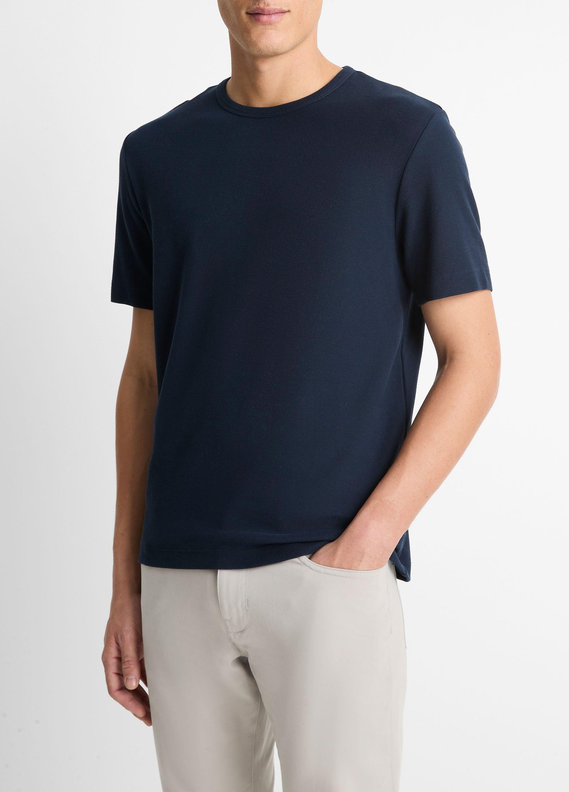 Pima Cotton Piqué Crew Neck T-Shirt Product Image