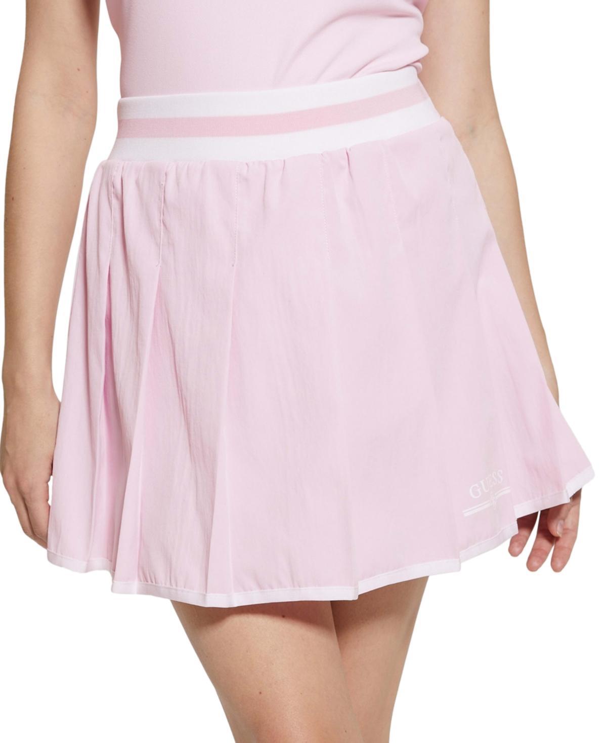 Guess Womens Arleth Pleated Pull-On Logo Tennis Skirt Product Image