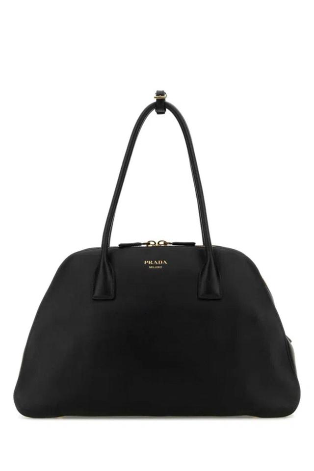 Black Large Leather Tote Bag Product Image