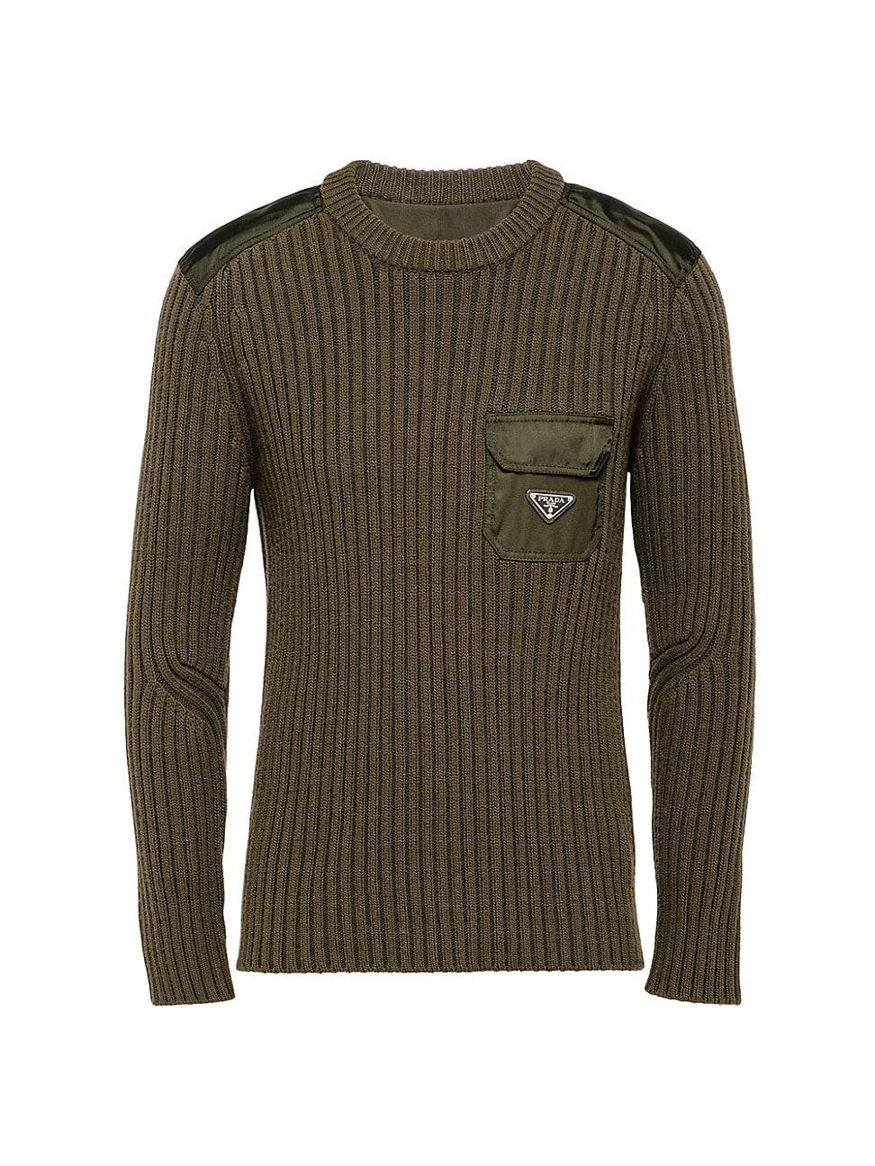 Mens Wool and Cashmere Crew Neck Sweater Product Image