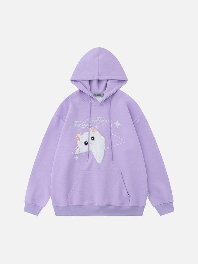 Aelfric Eden Embroidery Star Cat Hoodie Product Image