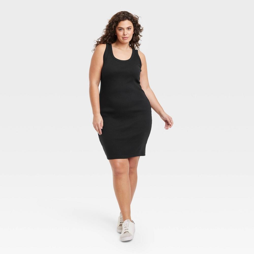 Womens Ribbed Mini Bodycon Dress - Universal Thread Black XXL Product Image