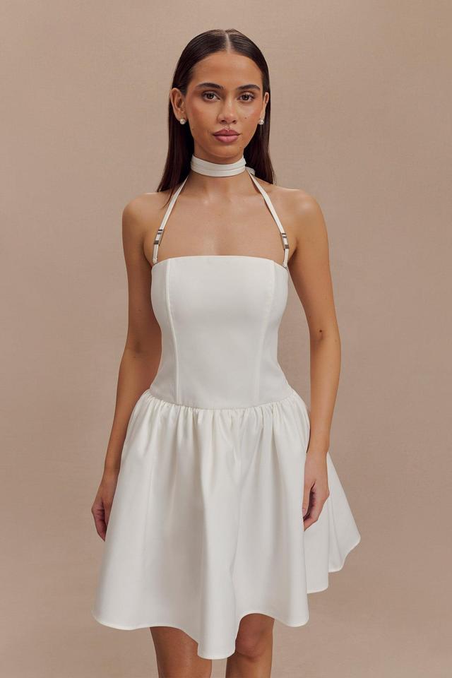 Ruby Halter Mini Dress - White Product Image