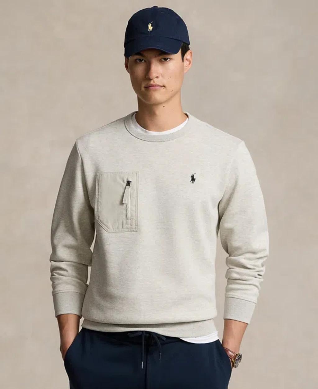 POLO RALPH LAUREN Men's Double-knit Pocket Sweatshirt In Grey Htr Product Image