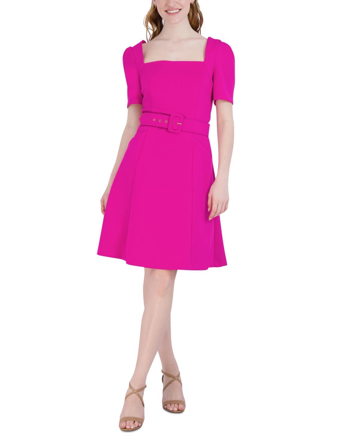 Donna Rico Womens Belted Fit & Flare Dress Product Image