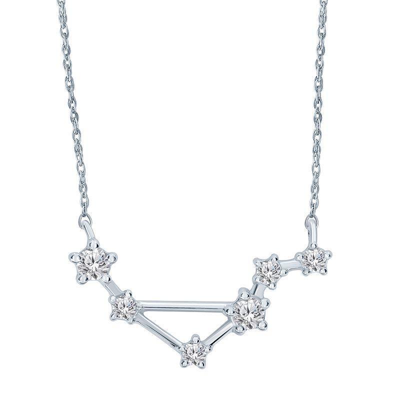 Sterling Silver 1/5 Carat T.W. Diamond Constellation Necklace, Womens Virgo Product Image