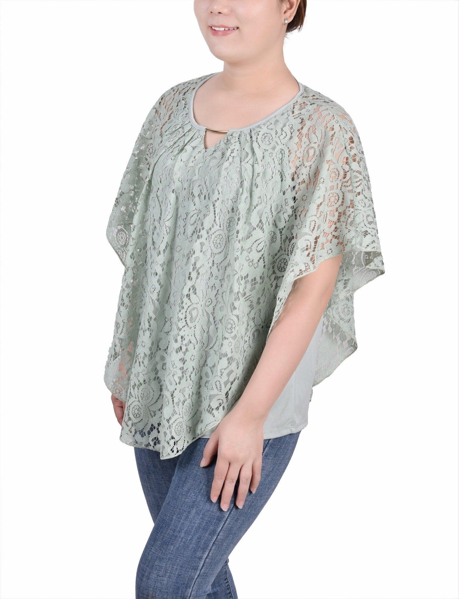 Lace Poncho With Bar - Petite Product Image