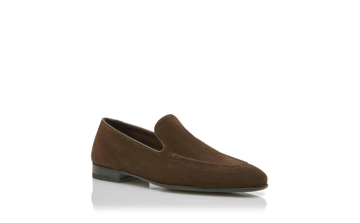 TRURO Dark Brown Suede Loafers Product Image