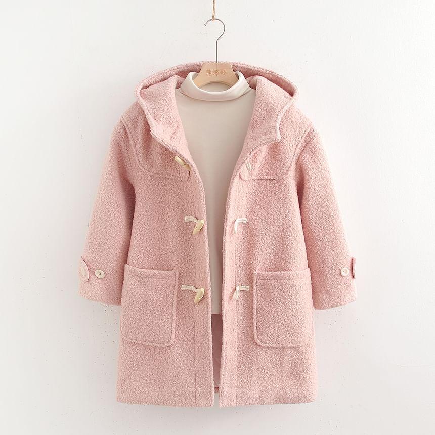 Faux Shearling Hooded Duffle Coat Product Image