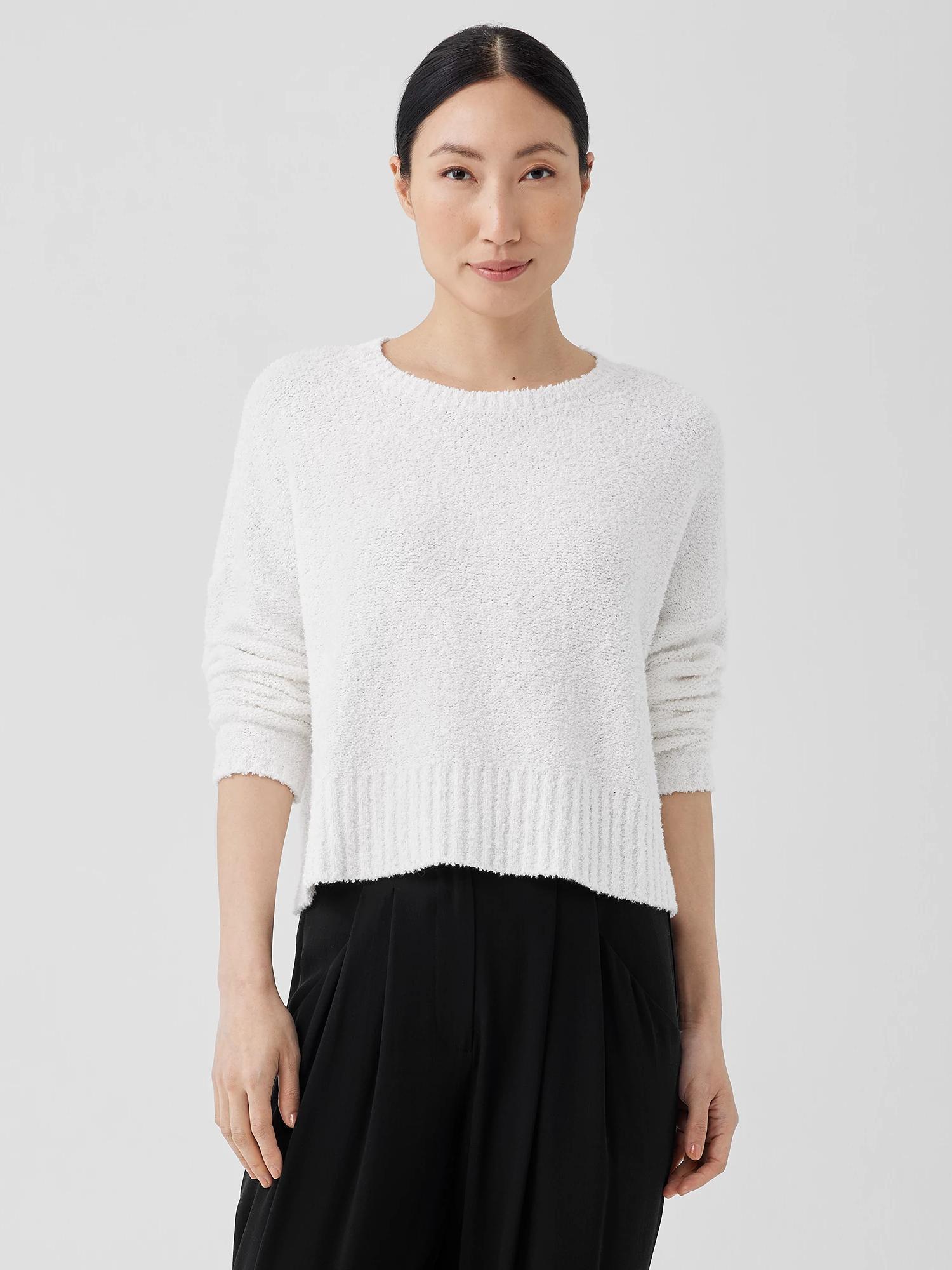 EILEEN FISHER Cotton Fluff Crew Neck Topfemale Product Image