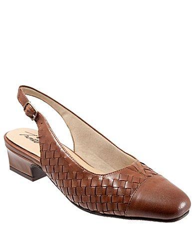 Trotters Dea Woven Leather Slingback Pumps Product Image