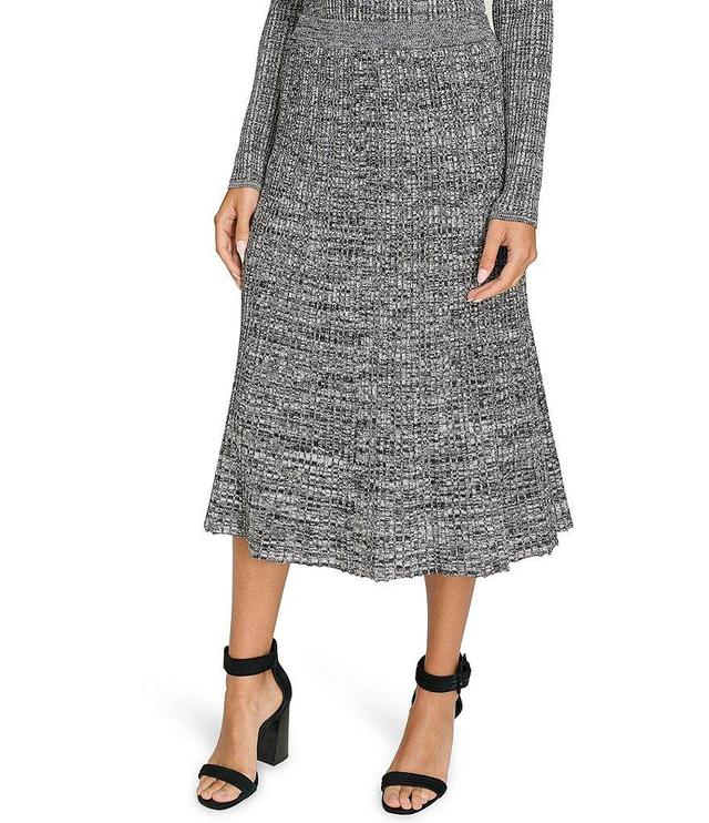 Calvin Klein Ribbed Knit A-Line Midi Skirt Product Image