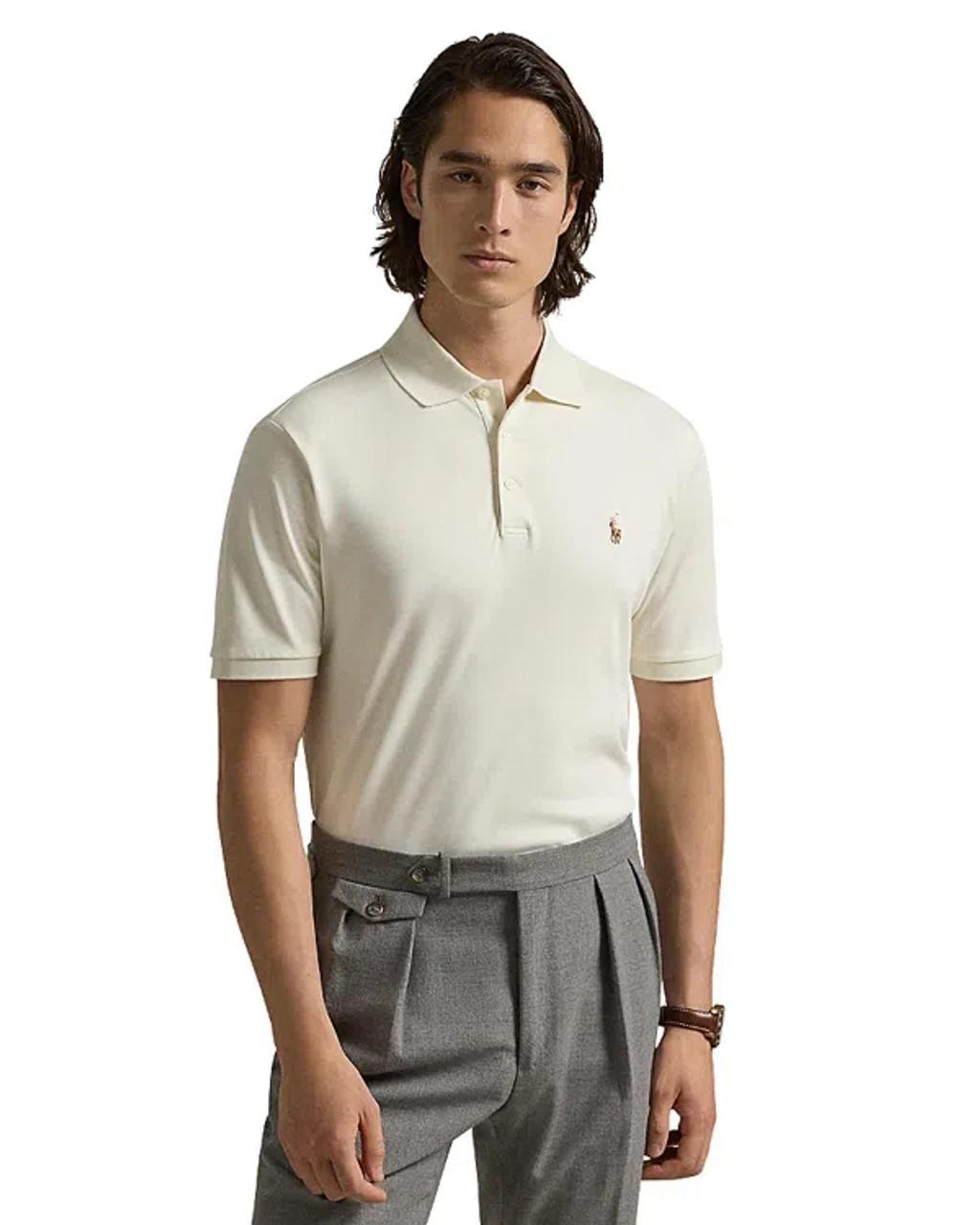 Solid Knit Polo Shirt In Chic Cream Product Image