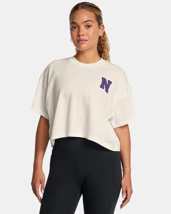 Womens UA Gameday Heavyweight Crop Boxy Collegiate T-Shirt Product Image