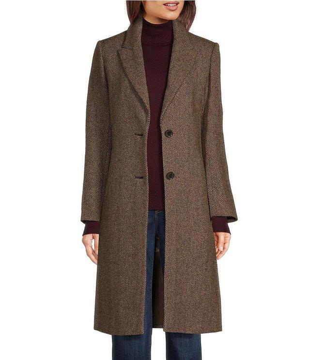 Lauren Ralph Lauren Single Breasted Wool Blend Notch Collar Reefer Trench Coat Product Image