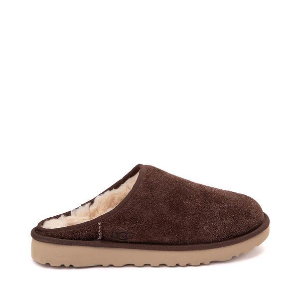 Mens UGG® Classic Slip-On Shaggy Suede Slipper - Dark Grey Product Image