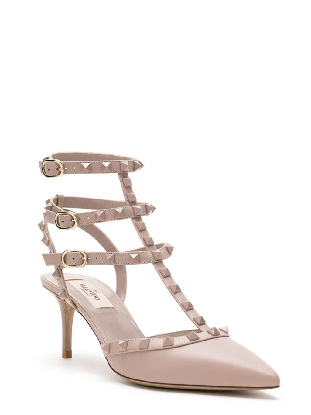 VALENTINO GARAVANI Rockstud Caged Pumps 65mm In Nude & Neutrals Product Image