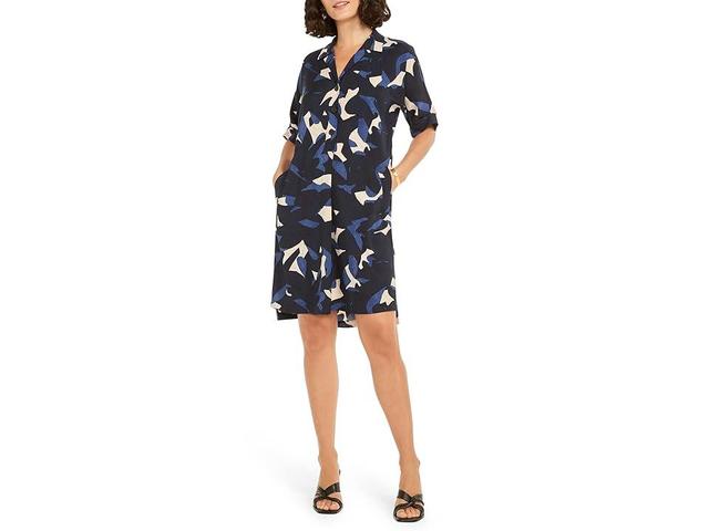 NIC+ZOE Abstract Billow Dress (Indigo Multi) Women's Dress Product Image