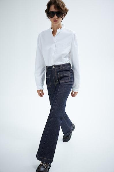 Creased Denim Pants Product Image