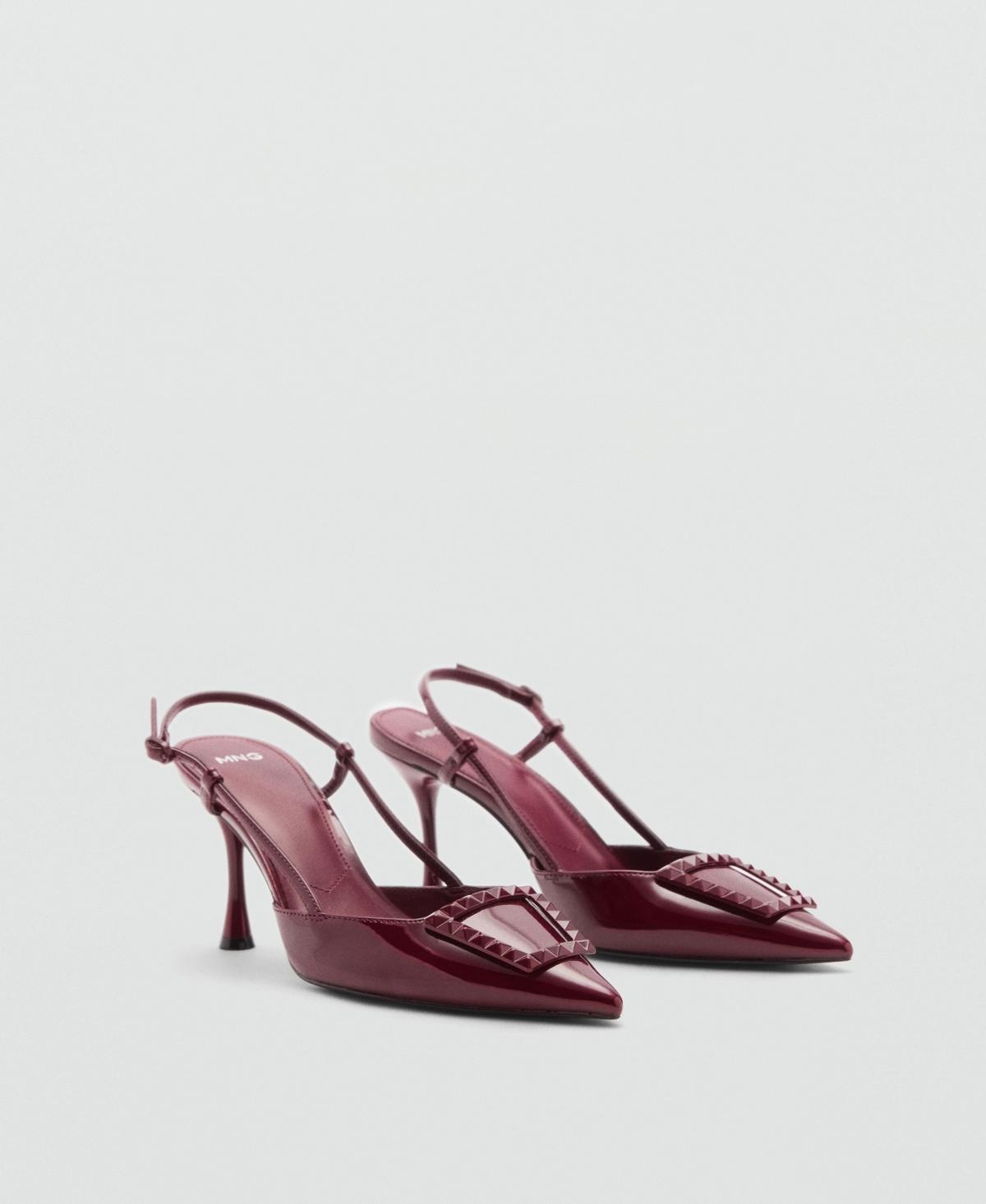 Mango Womens Patent Leather Slingback-Heeled Shoes Product Image