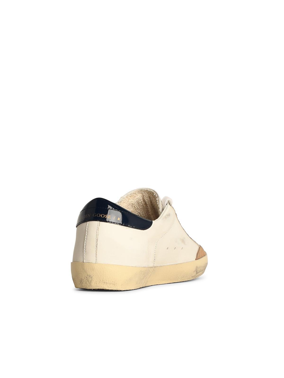 GOLDEN GOOSE Leather Sneakers With Distressed Finish And Star Patch In White Product Image