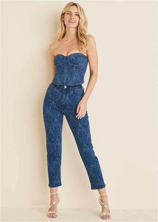 Lace Print Straight Jeans product image