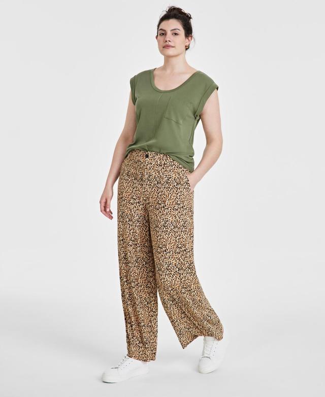 Women's Printed Wide-Leg Pants, Created for Macy's Product Image