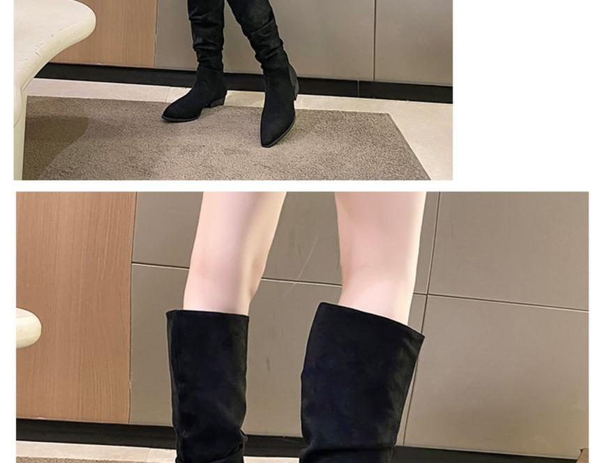 Pointed Toe Chunky Heel Tall Boots Product Image