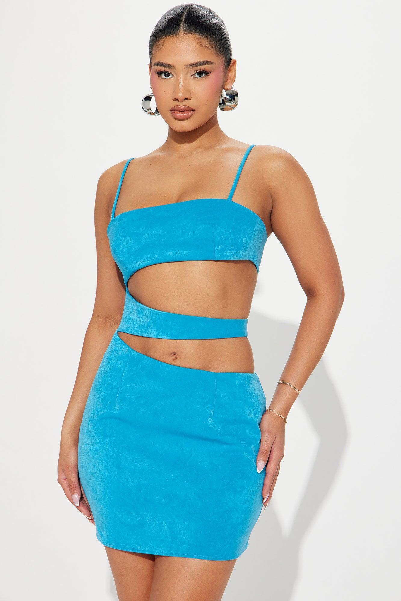 Rosie Cut Out Micro Mini Dress - Blue Product Image