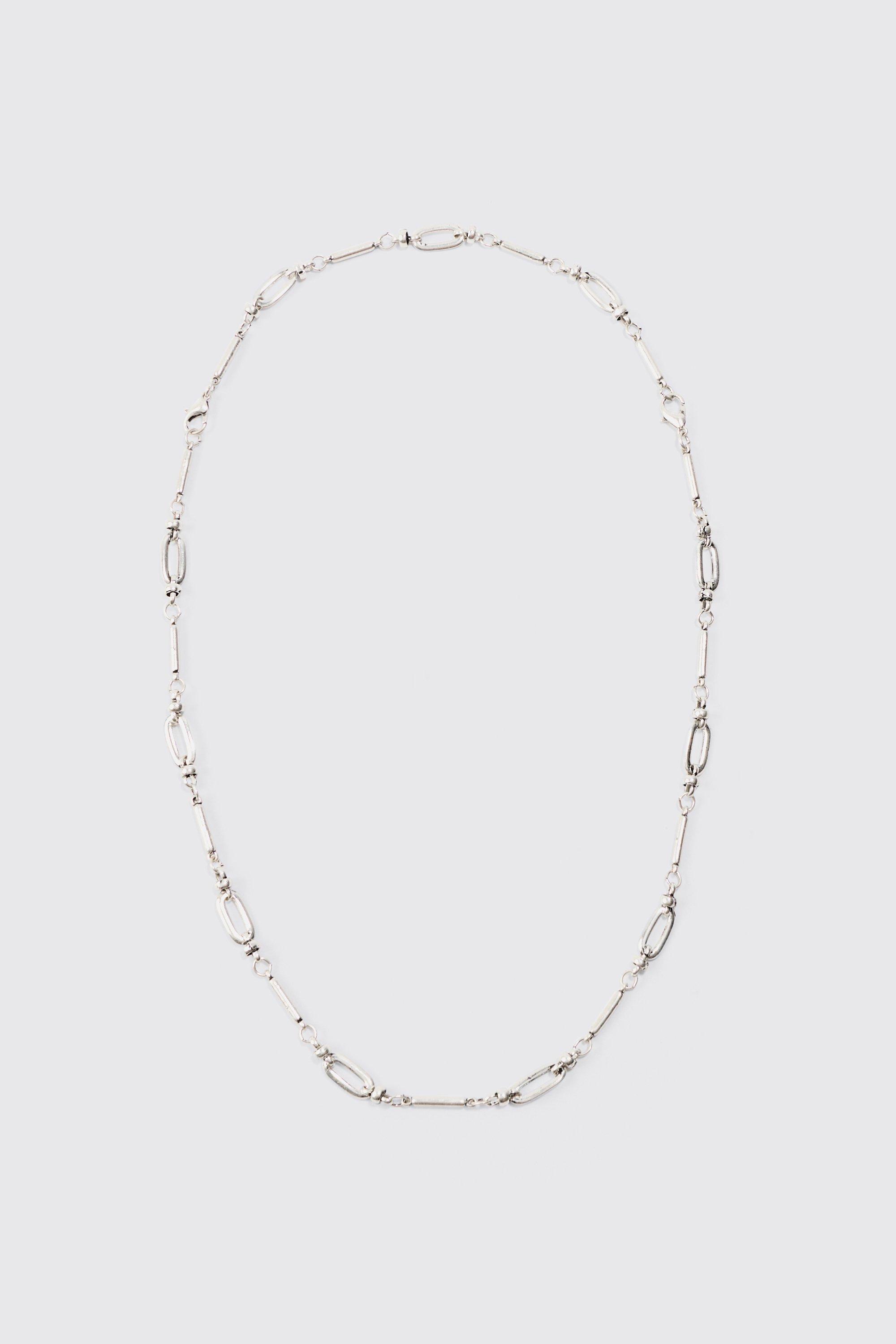 Chain Link Detail Multi Layer Necklace | boohooMAN USA Product Image