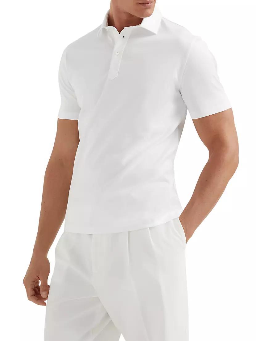 Cotton Jersey Basic Fit Polo with Shirt Style Collar Product Image