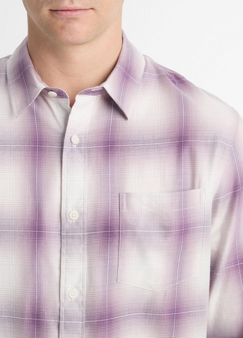 Mirage Plaid Cotton-Blend Long-Sleeve Shirt Product Image